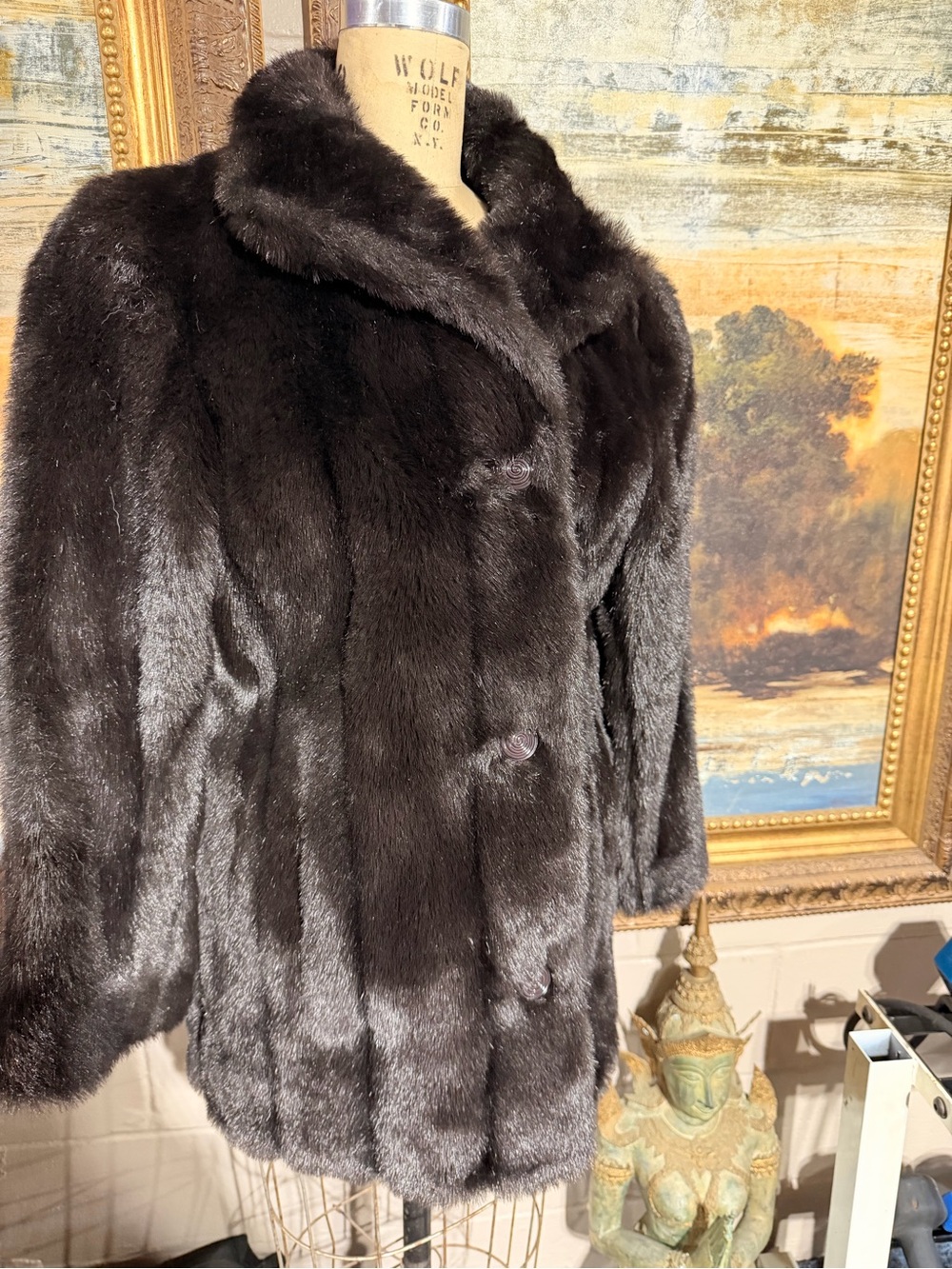 Luxurious Dark Brown Faux Fur Coat for Women